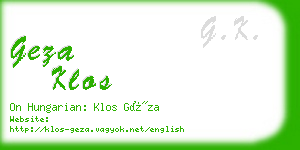 geza klos business card